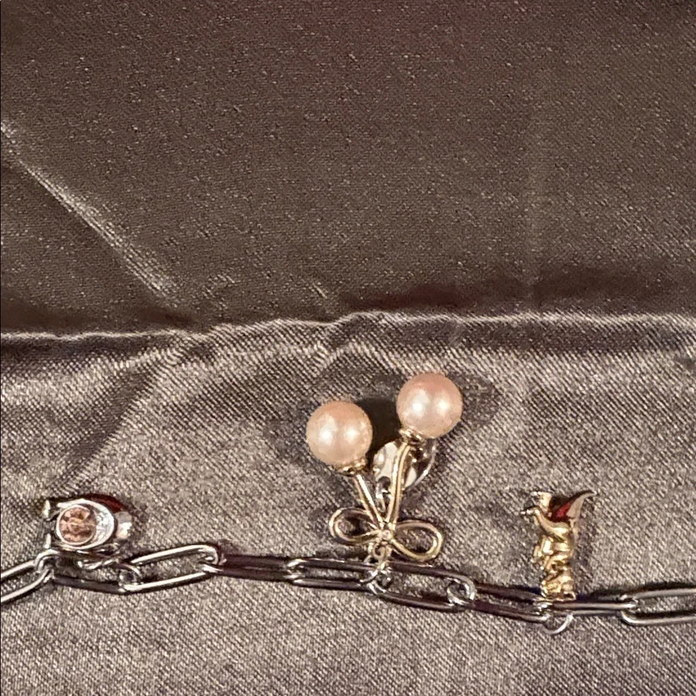 Coach Gold and Silver Charm Bracelet with fresh water pearls